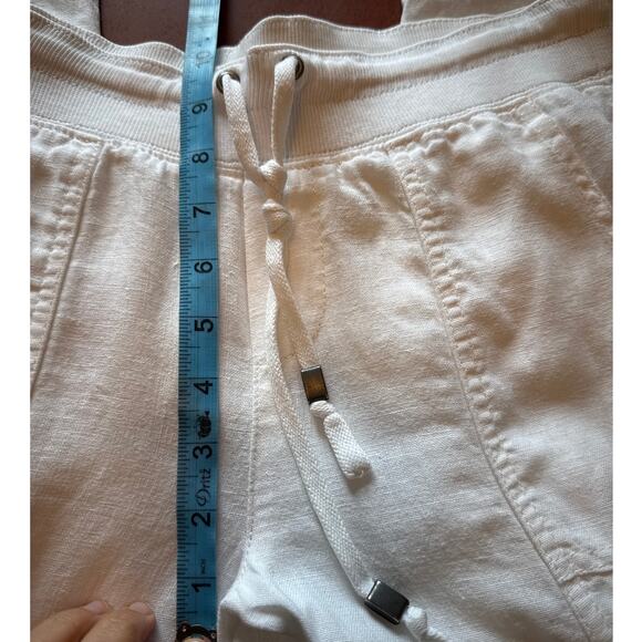 Athleta White Linen Joggers Size 2 Cargo Pockets Spring 2015 EUC - Picture 4 of 8